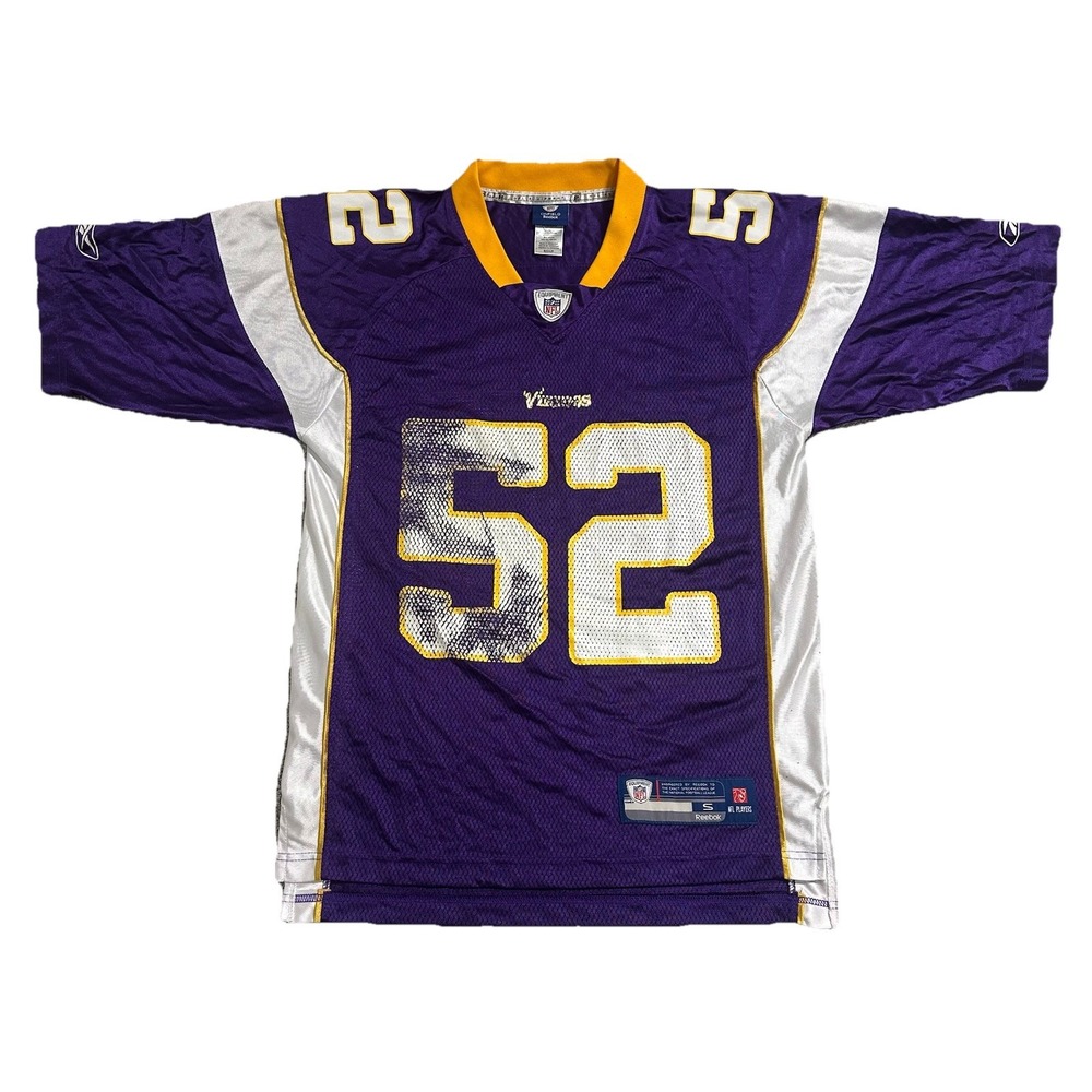 Reebok Chad Greenway Minnesota Vikings Jersey Mens Sz S Purple NFL Football READ
